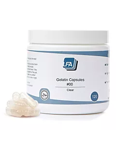 Clear Empty Gelatin Capsule Size #00 120 Count Packaging