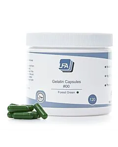 Empty Gelatin Capsules - Size #00 Forest Green